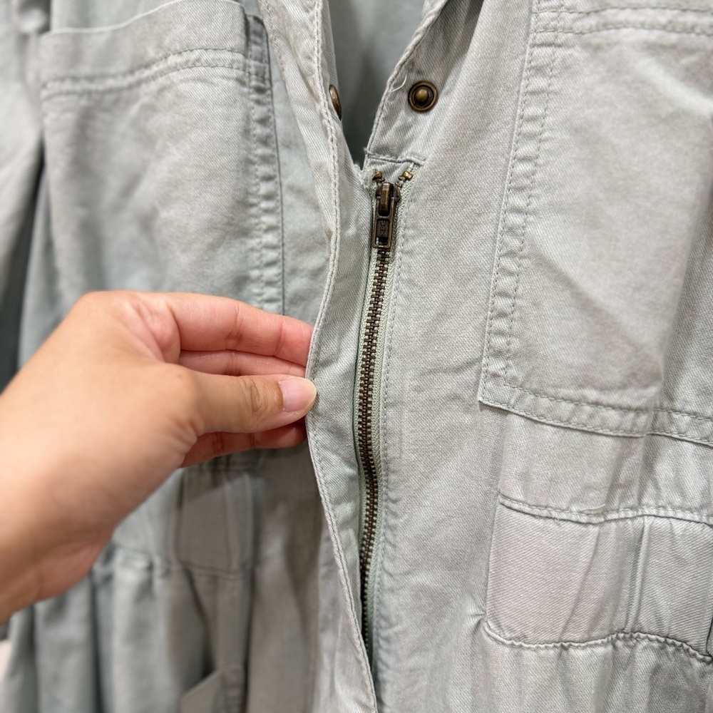 Light Blue Green Jumpsuit with Pockets - Picture 7 of 8
